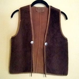 Leather concho western vest